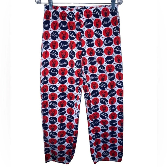 Disney Cruise Line Red White Blue Minnie Mouse Pajama Lounge Pants US Size Small - Picture 7 of 7